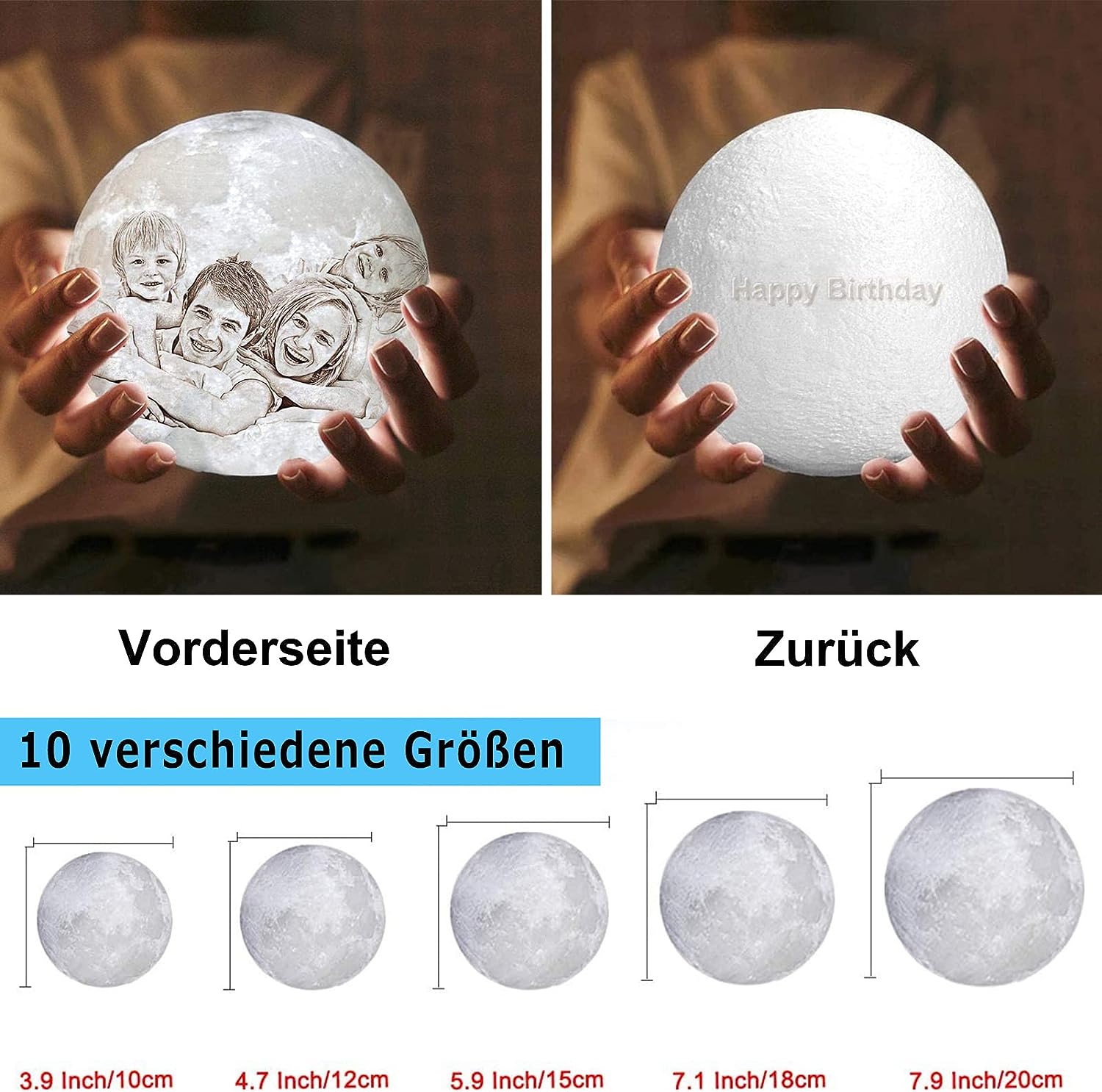 personalisierte Mondlampe, 39,00 €